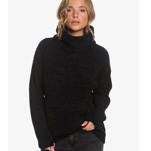Roxy Velvet Morning Turtle Neck Sweater Black Size XS- 100% Polyester